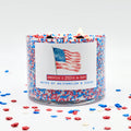 3 Wick Patriotic America's 250th Birthday Sprinkle Candle