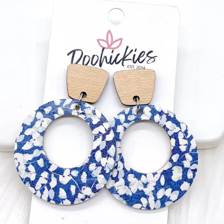 Birch & Blue Willow Dangle Earrings 2"