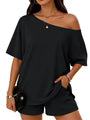 Black 2-Piece One Shoulder Set
