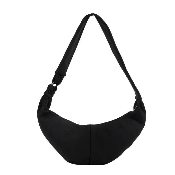 Black Knit Slouchy Crossbody Sling