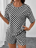 Black & White Checkerboard 2-Piece Set
