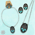 Boot Stitch Necklace & Earring Set