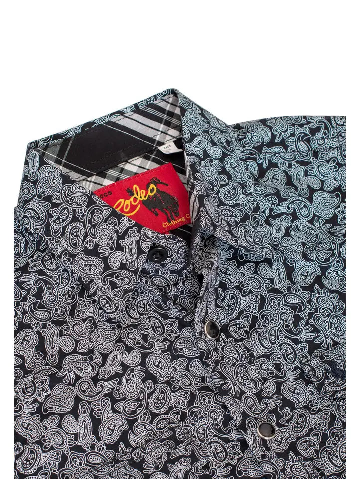 Boy's Western Pearl Snap Print Shirt