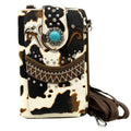 Brown Bella Cow Print Western Phone Wallet