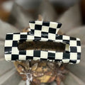 Checked Funky Frontier Black & White Hair Clip