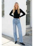 Eco Fabric Tummy Control High Rise Straight Jeans