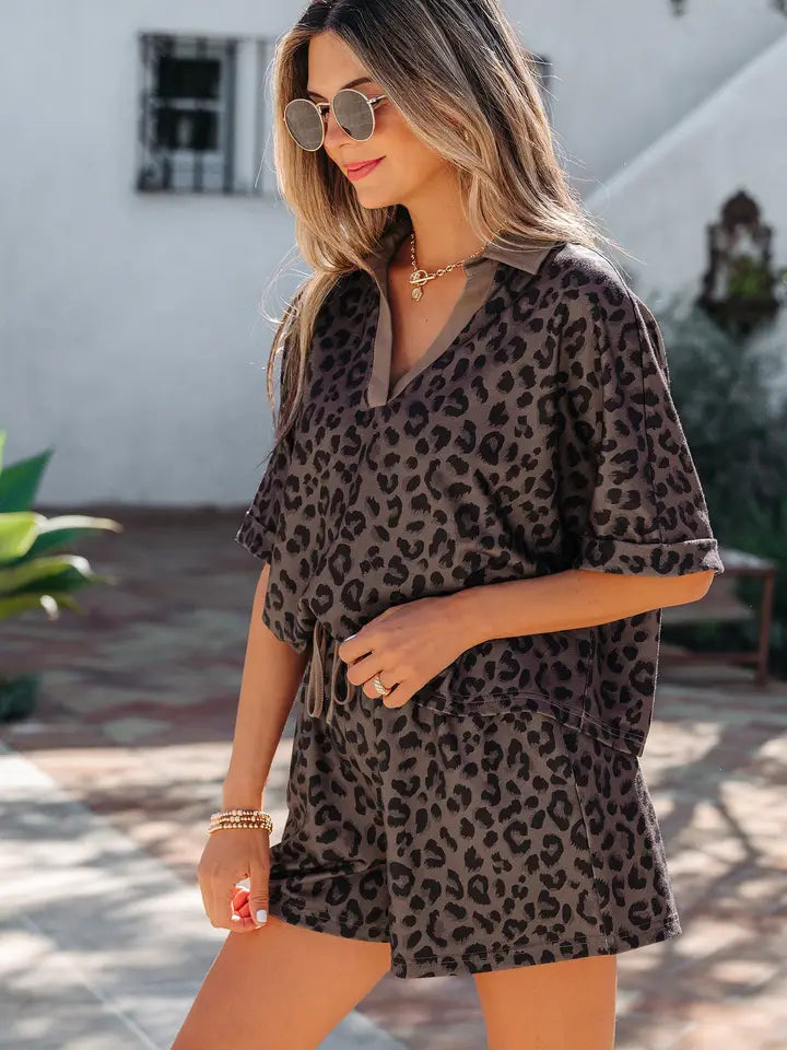 Brown Emmy Printed 2pc Set XL