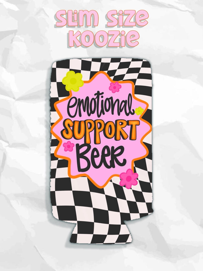 Emotional Support Beer Slim Koozie