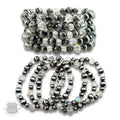 Silver Five Strand Burnished Pearl Bracelet Set