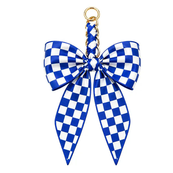 Gameday Checkered Bow Bag Charm