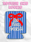 God Bless America Bow Regular Koozie