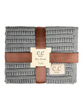 Heather Grey Ribbed Knit Baby Throw Blanket