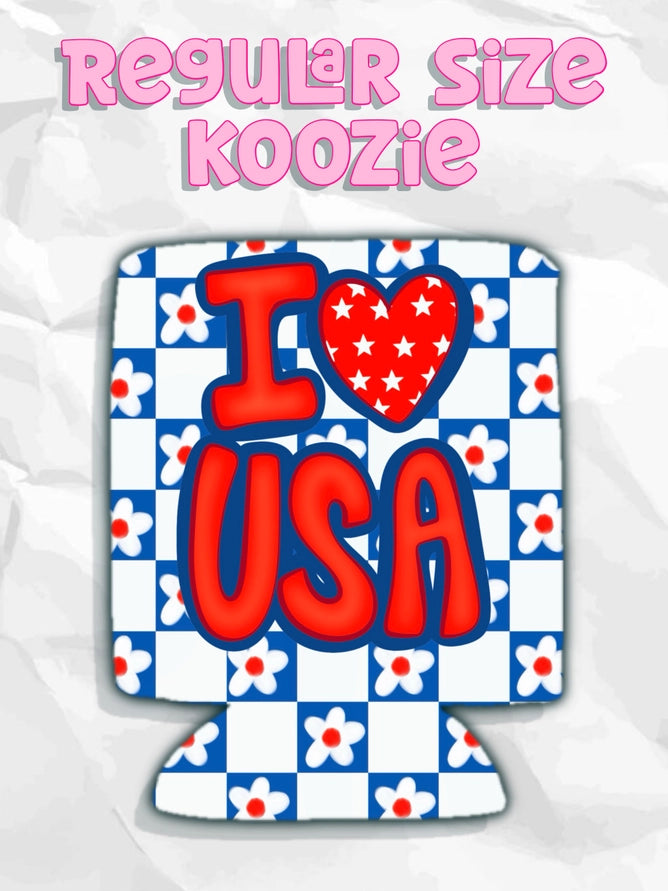 I Heart USA Regular Koozie