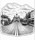 3" Black & White Anderson TX Courthouse on Main Sticker