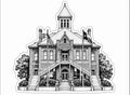 3" Black & White Anderson TX Courthouse Sticker