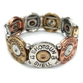 Large Shotgun 12 Gauge Bullet Shell Stretch Bracelet Gold