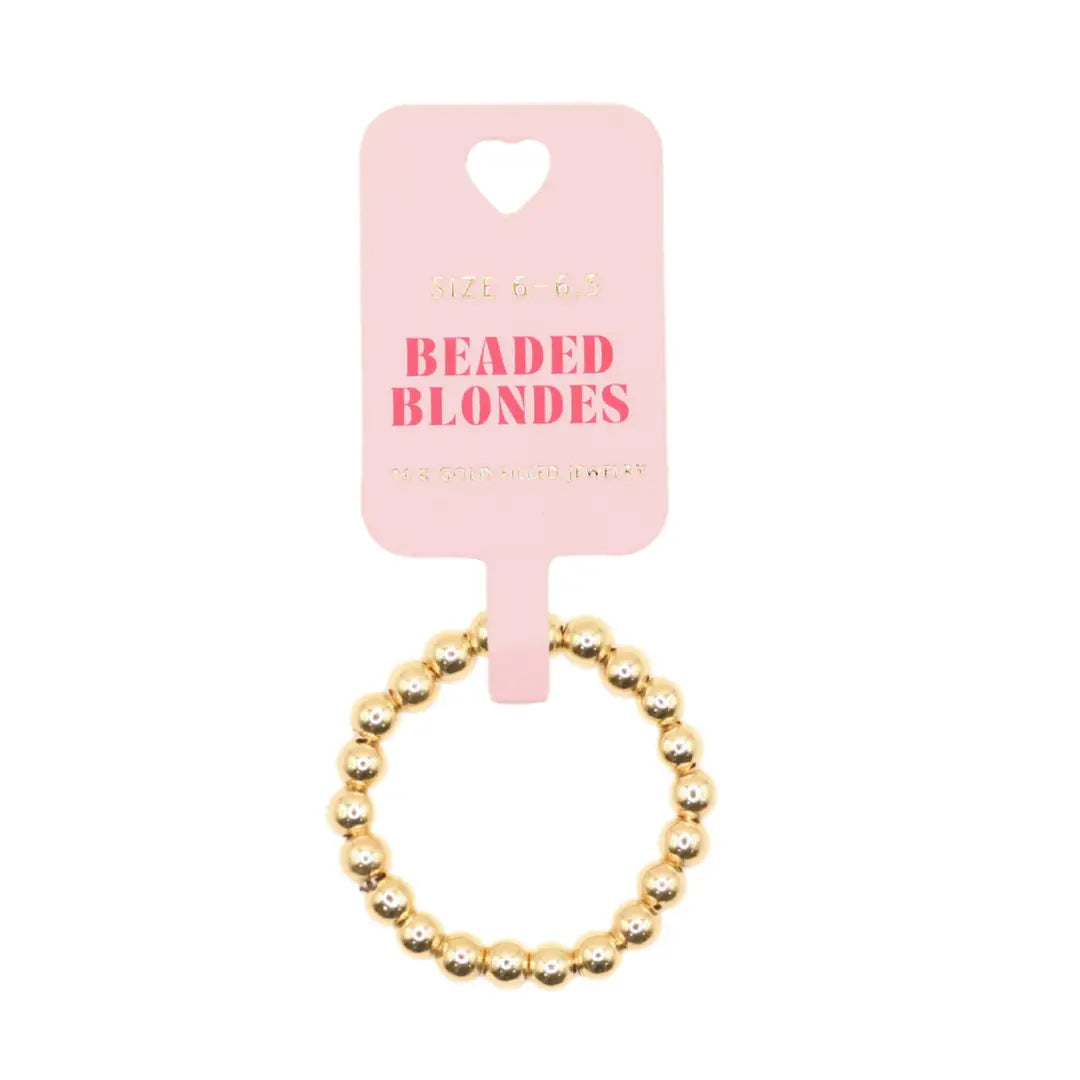 Lauren Beaded Band Ring in Gold 9/10 (3mm)