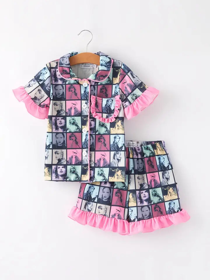 Mommy Me TS Girls Ruffle Pajama Set