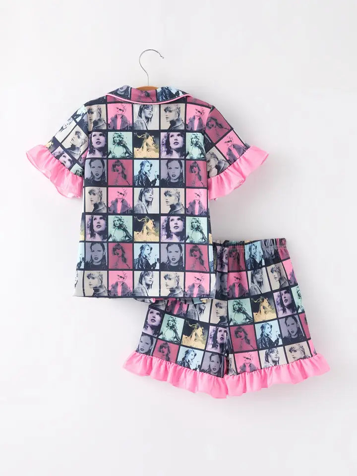 Mommy Me TS Girls Ruffle Pajama Set