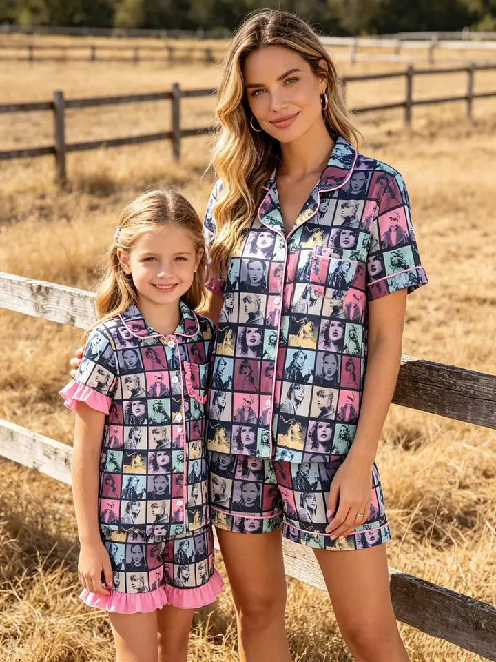 Mommy Me TS Girls Ruffle Pajama Set