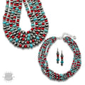 Five Strand Burnished Pearl Necklace Set Multi-Color
