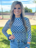 Pep Rally Mesh Top Blue S