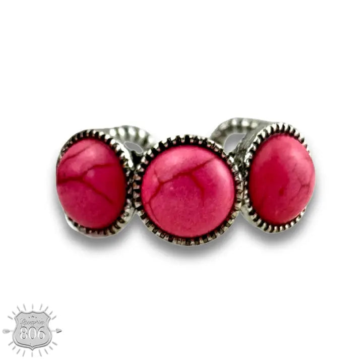 Pink Round Stone Ring
