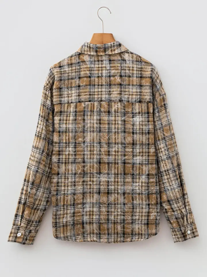 Plaid Long Sleeve Button Down Shirt