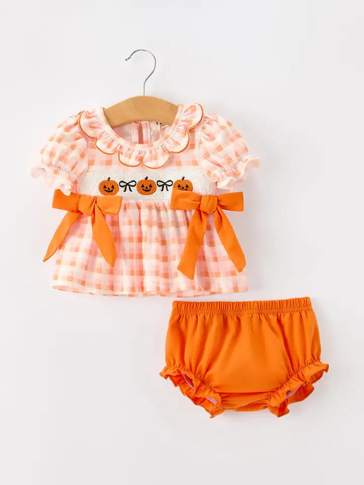 Pumpkin Girls Bloomer Set