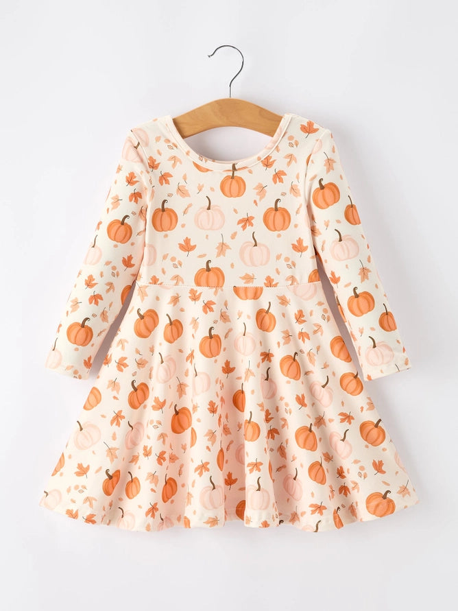 Pumpkin Girls Long Sleeve Dress