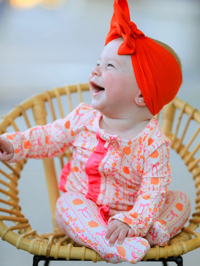 Pumpkin Bow Baby Sleeper