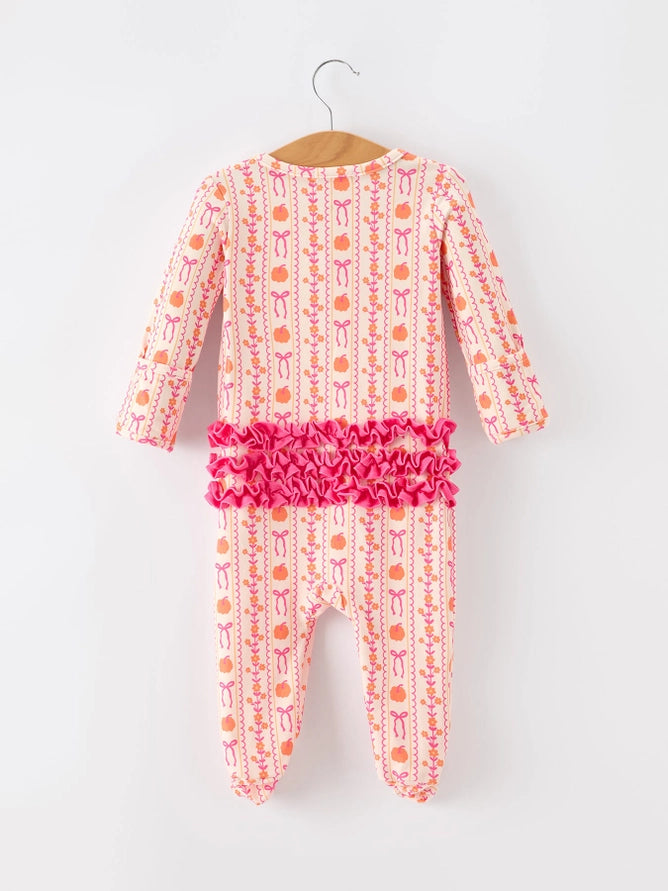 Pumpkin Bow Baby Sleeper