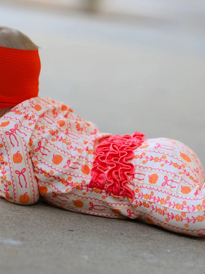 Pumpkin Bow Baby Sleeper