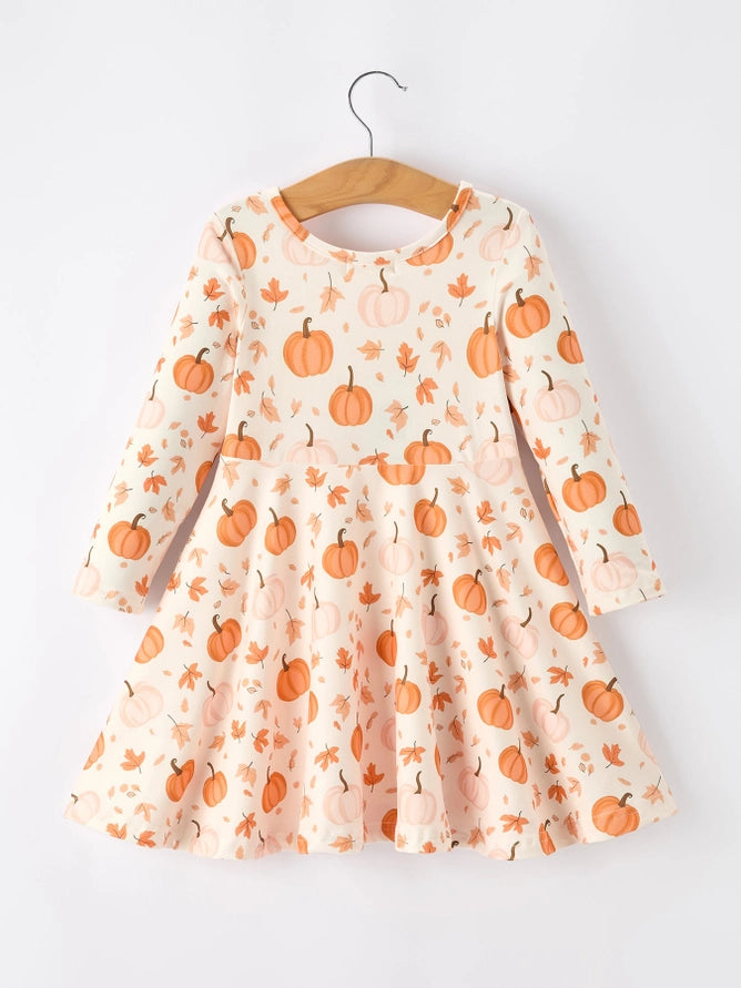 Pumpkin Girls Long Sleeve Dress