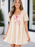 Rosalina Trim Square Mini Dress