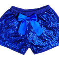 Royal Blue Sequins Bow Shorts
