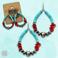 Stone Chip Teardrop Earrings Turquoise