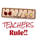 Teachers Rule The World Apple/Ruler/#2 Pencil Earrings Set