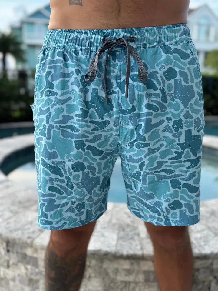 Texas Ocean Camo Athletic Shorts L