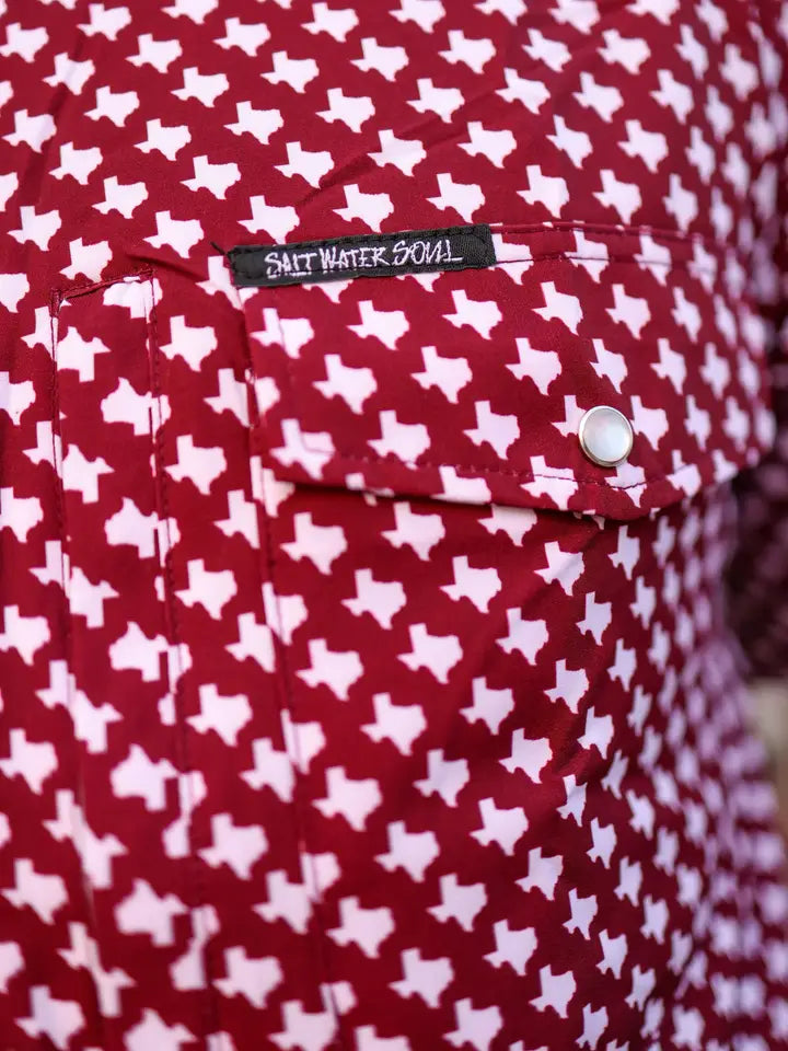 The Maroon Pearl Snap Fishing Shirt