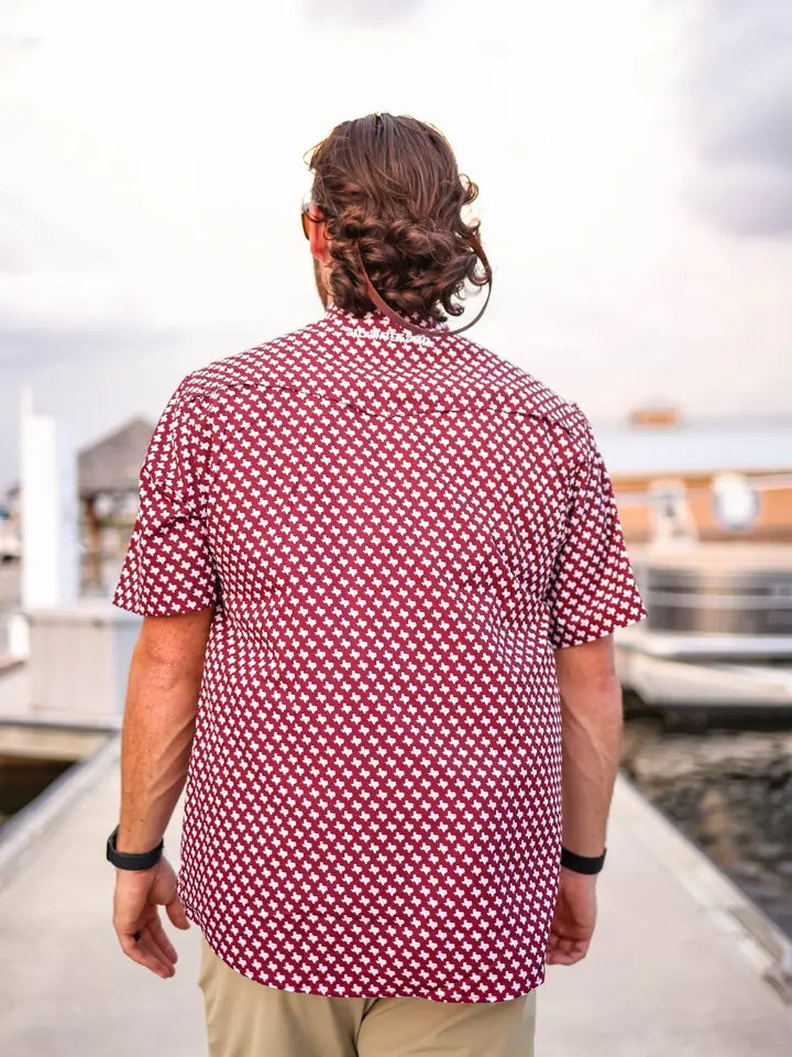 The Maroon Pearl Snap Fishing Shirt
