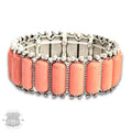Coral Western Rectangle Stone Bracelet