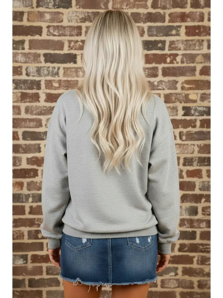 Western Ghost Sequin Long Sleeve Sweatshirt