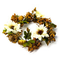 White Sunflower & Pumpkin Candle Ring