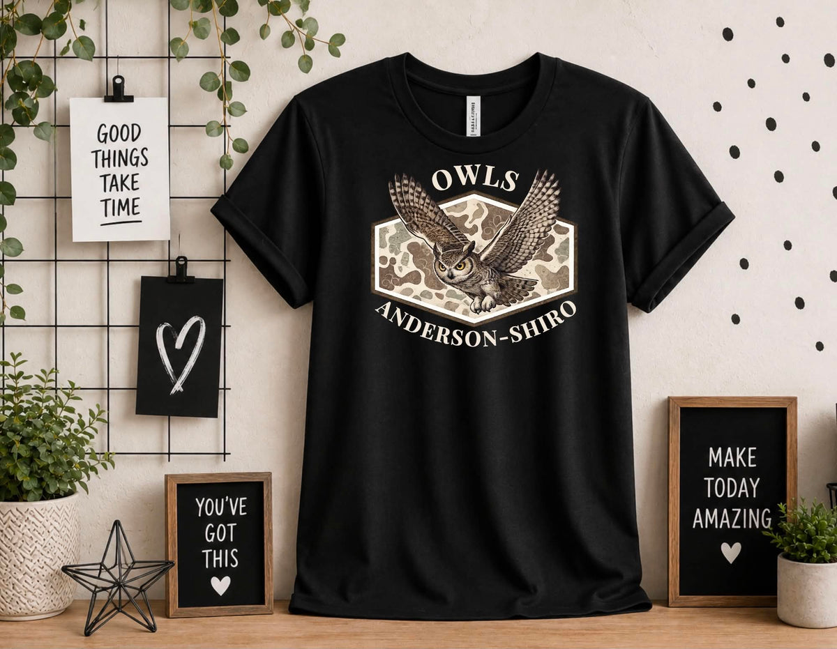 5T Black Camo Owl Bella Canva Toddler Shirt