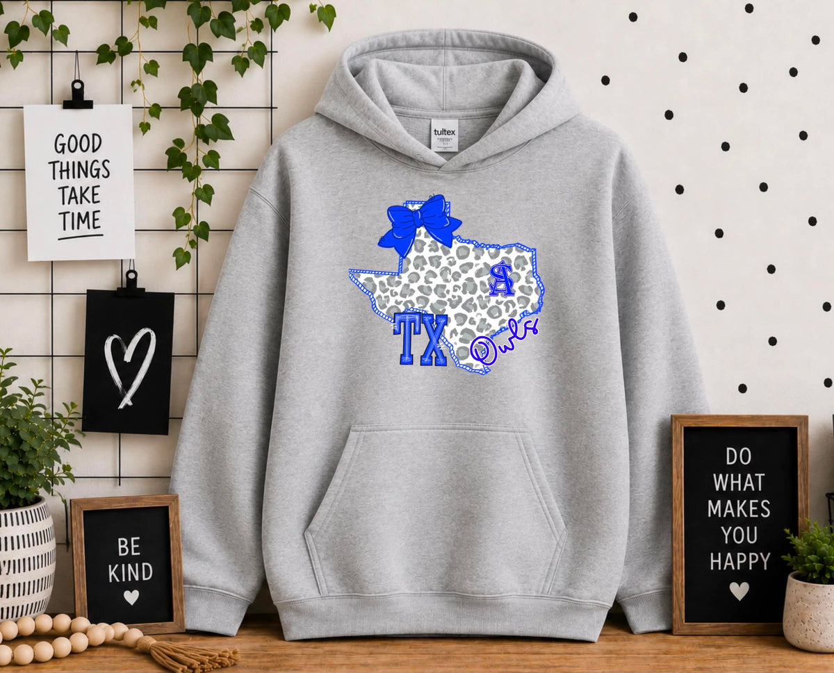 Adult Grey Texas Owls Hoodie
